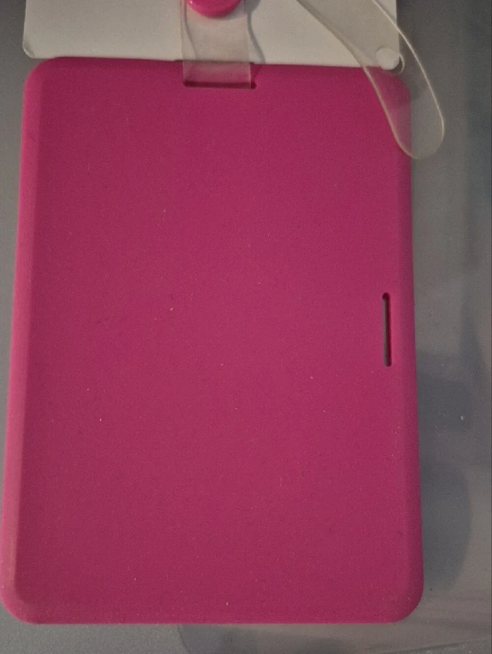 Staple Pink Rubberized Badge Holder with Clear Window